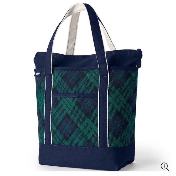 Lands End Canvas Open Tote Bag & Wristlet - Picture 7 of 16